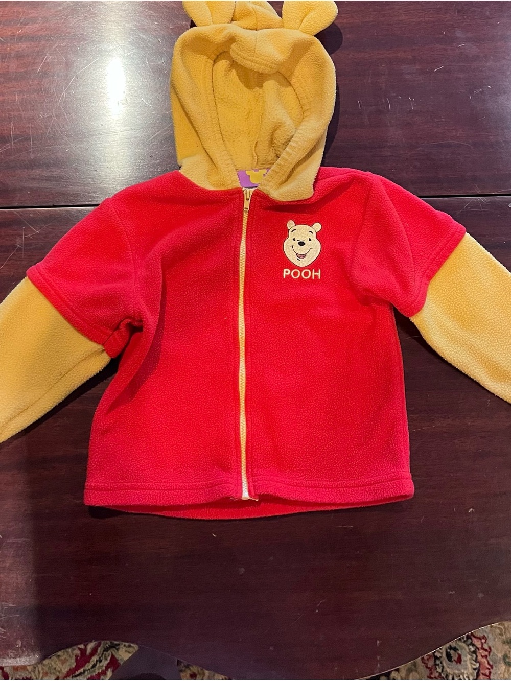 Disney Vintage Y2K Baby Winnie the Pooh Fleece Full Zip Costume Hoodie Jacket